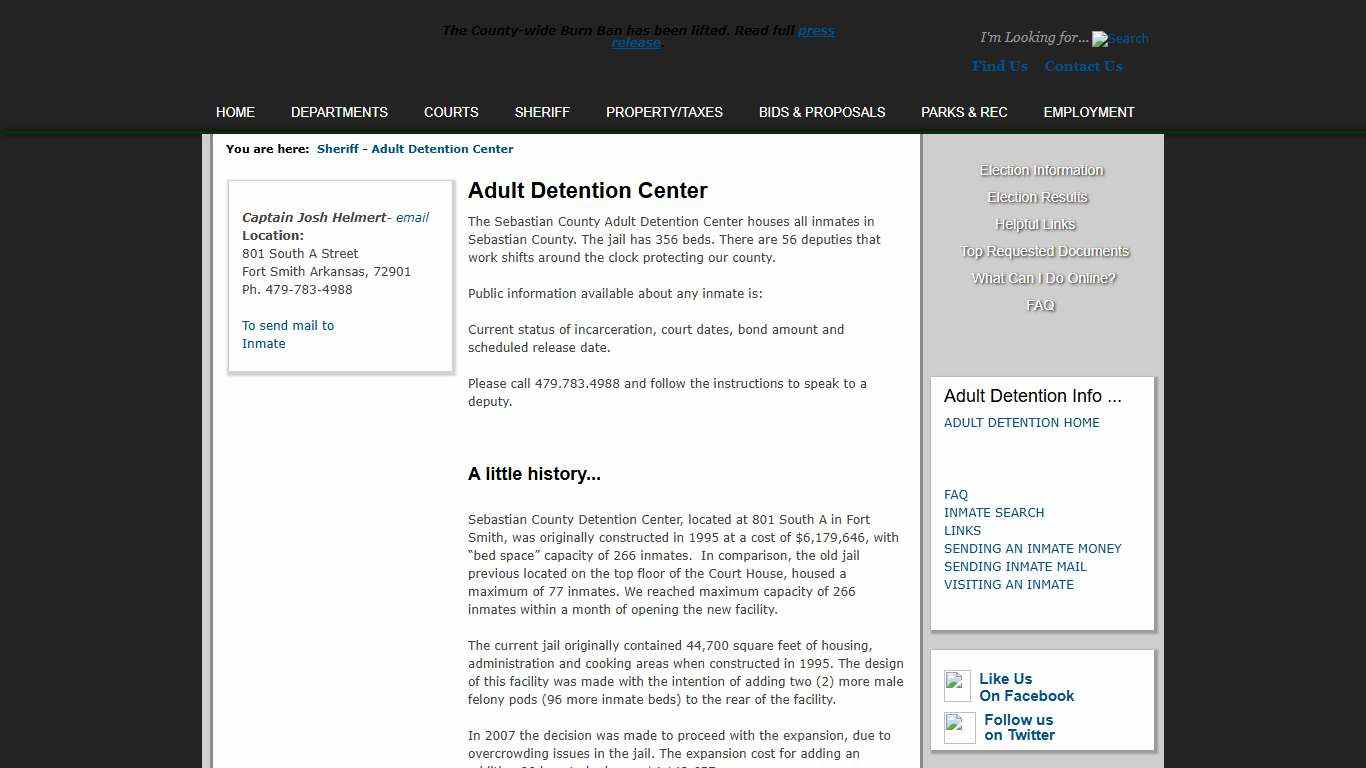 Sebastian County Government > Sheriff > Adult Detention Center