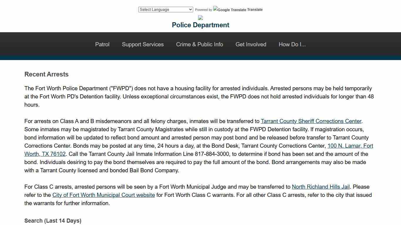 Recent Arrests | Fort Worth PD