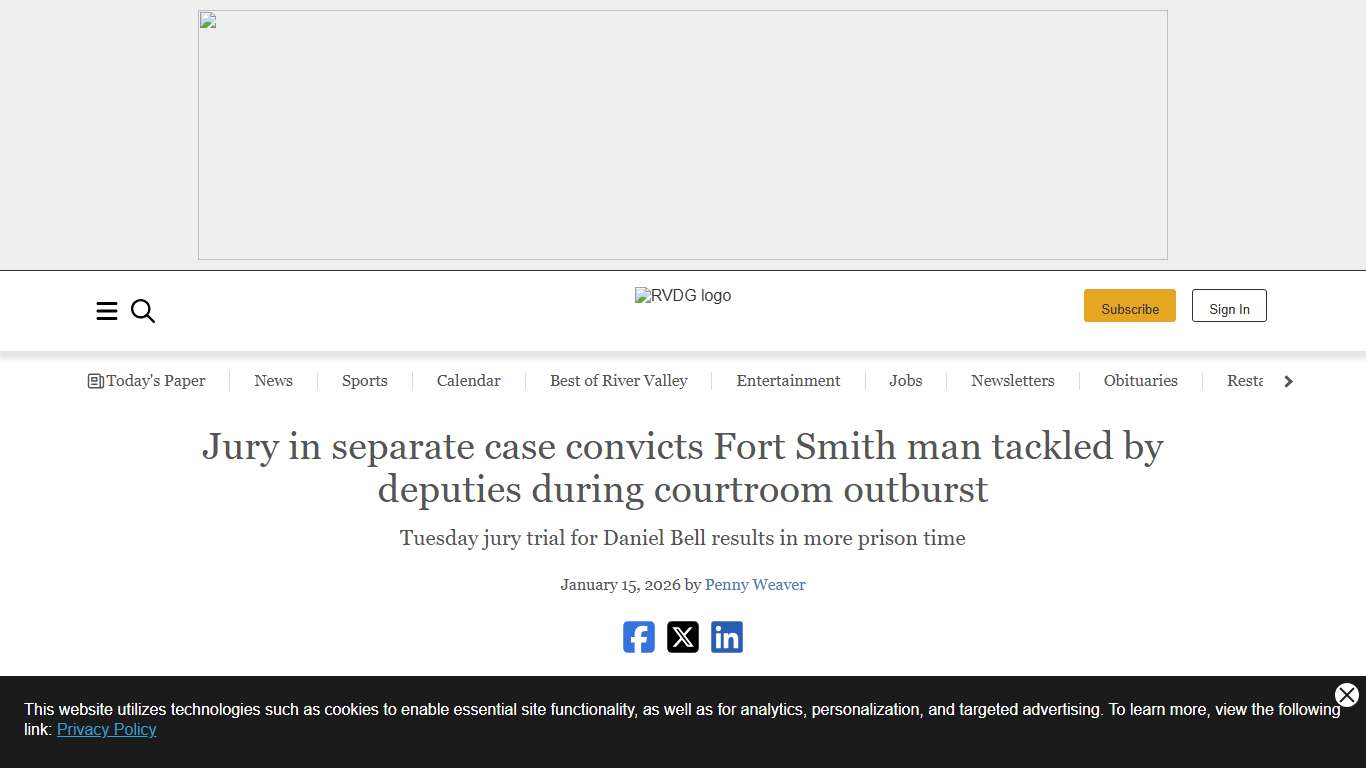 Jury in separate case convicts Fort Smith man tackled by deputies during courtroom outburst | River Valley Democrat-Gazette